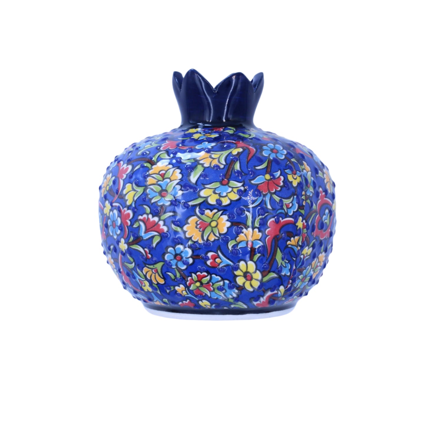 Decorative vase with floral patterns on a light blue background