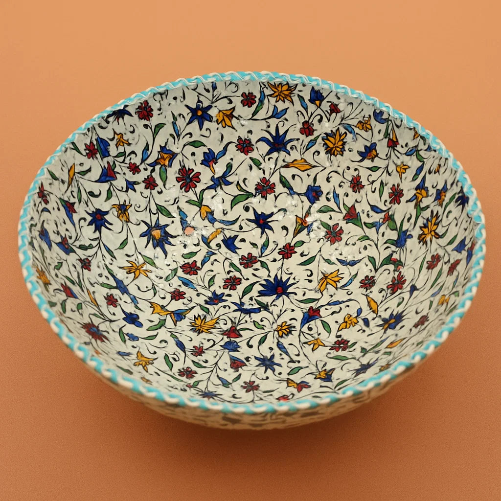Blue Floral 8" Ceramic Bowl