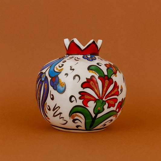 Exquisite Hand-Painted Ceramic Pomegranate Set Bring Elegance Joy & Prosperity to Home with Decor Piece