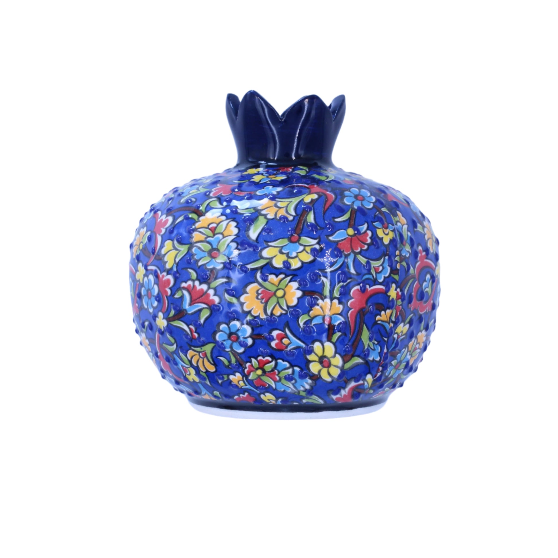Decorative vase with floral patterns on a light blue background