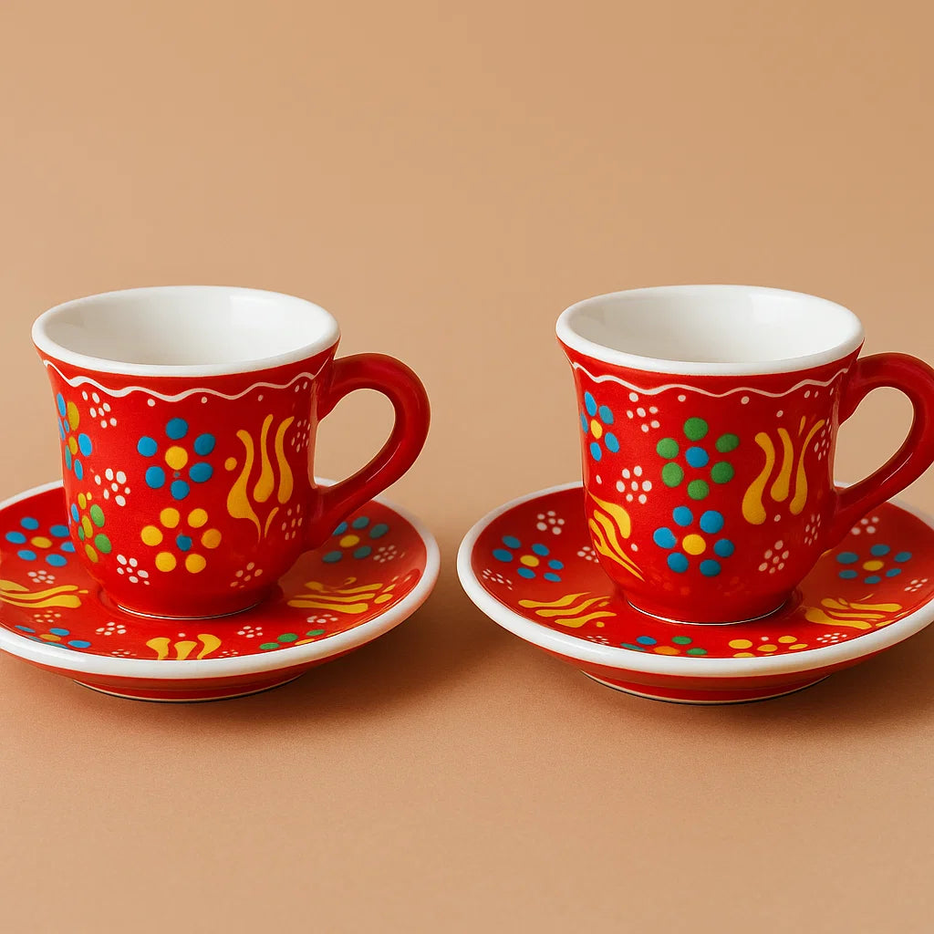 Handmade Turkish Ceramic Espresso Cups – Set of 2