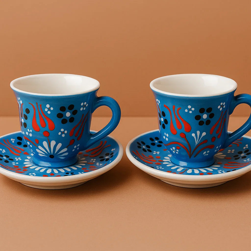 Handmade Turkish Ceramic Espresso Cups – Set of 2