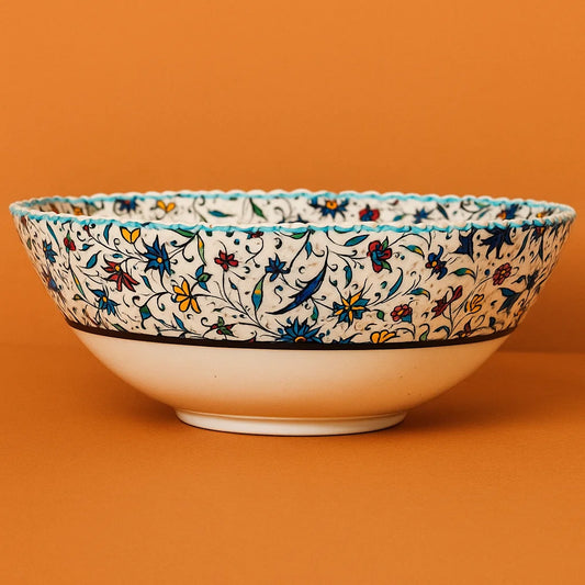 Blue Floral 8" Ceramic Bowl