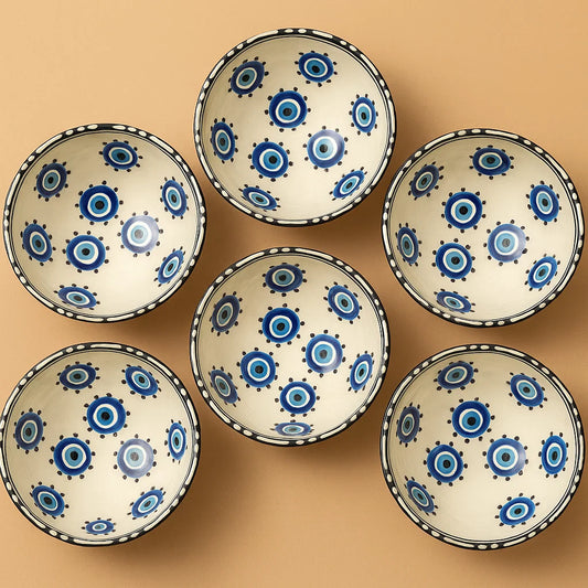6-Piece Handmade Ceramic Serving Set – Elegant Bowls & Tray for Dining