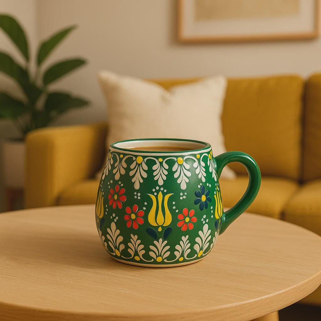 Vibrant Hand-Painted Mug Decorative Gift Boho Home Decor Unique Design for Gifting or Everyday Joy